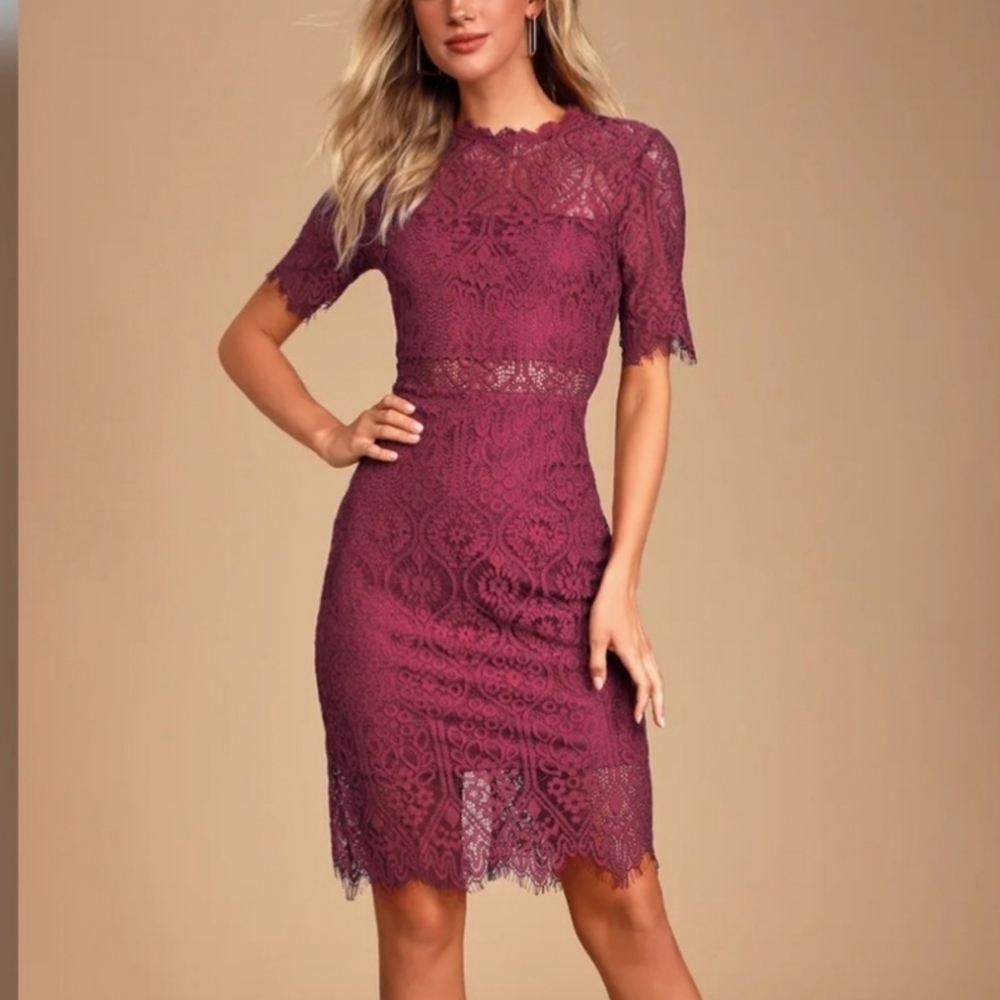 Burgundy Lace Dress
